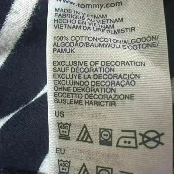 Tommy‎ Hilfiger V-Neck Striped Long Sleeves Shirt - Size Medium - Picture 6 of 6